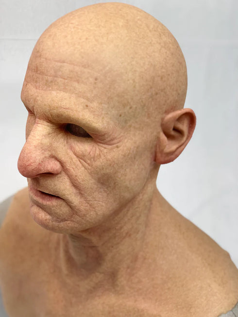 Realistic Old Man Head and Neck Mask