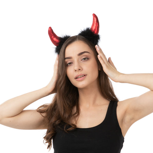 Black and Red Devil Horns
