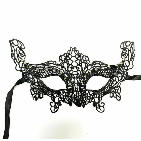Lace Mask with Silver beads