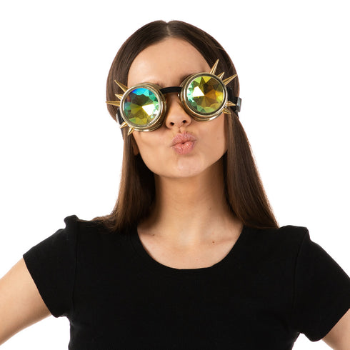 Steampunk Holographic Goggles, Gold
