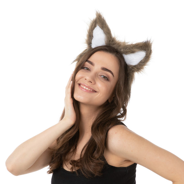 Brown Wolf Ears Headband