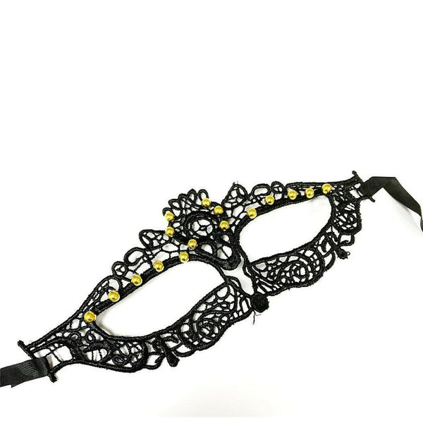 Lace Mask with Gold beads