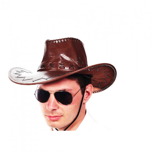 Cowboy Hat Burgundy Leather Look