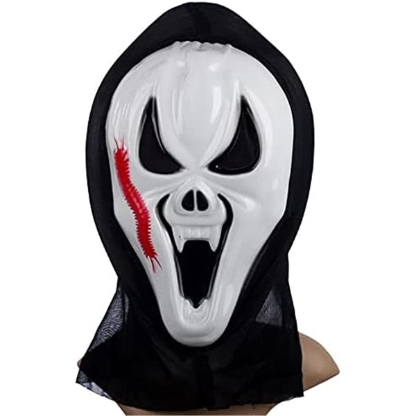 Halloween Ghost Grimace Scream Mask w/ Red Mark