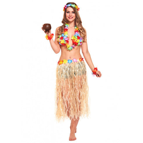 Adult Hawaiian Girl Costume 6 Pc Set
