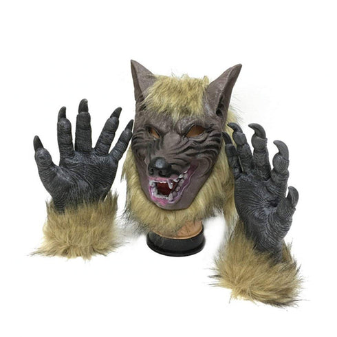 Werewolf Wolf Full Head Mask and Claw Gloves