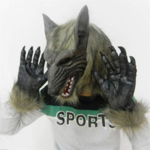 Werewolf Wolf Full Head Mask and Claw Gloves