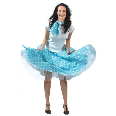 50s Blue Polka Rock n Roll Skirt
