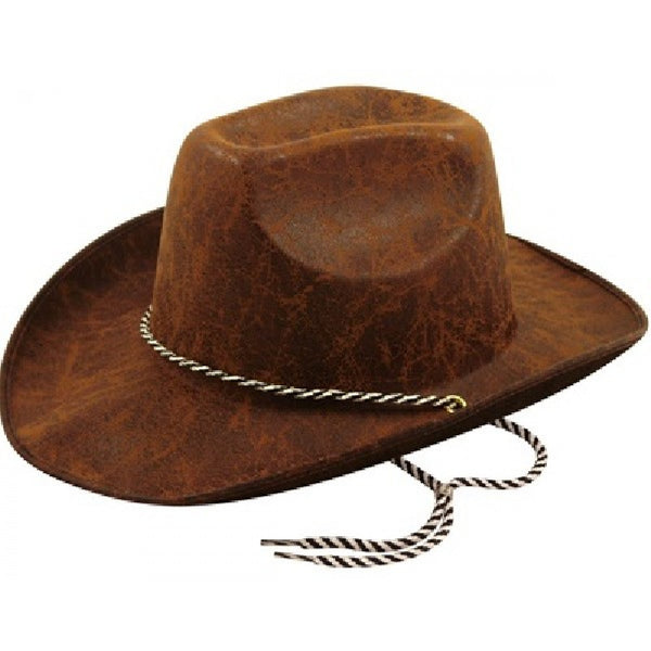 Cowboy Hat Brown Leather Look
