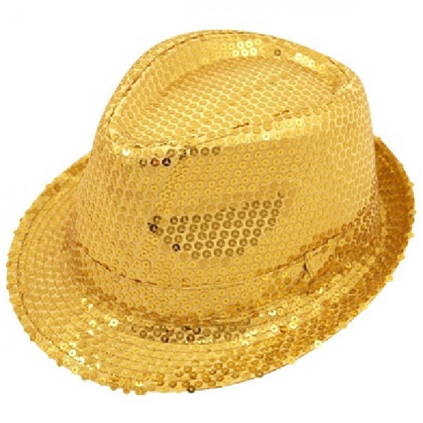 Sequin Gangster Gold Hat