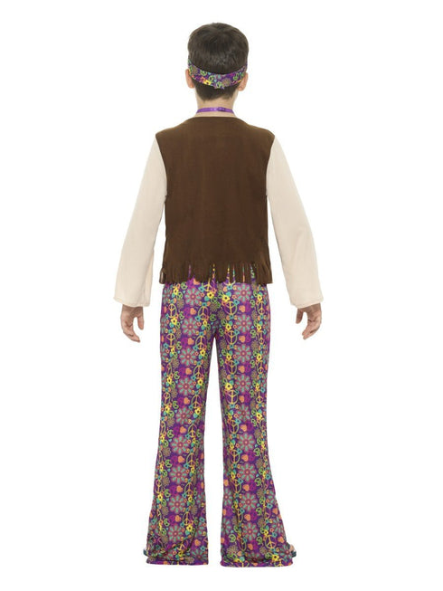 Hippie Boy Costume, with Top, Attached Waistcoat