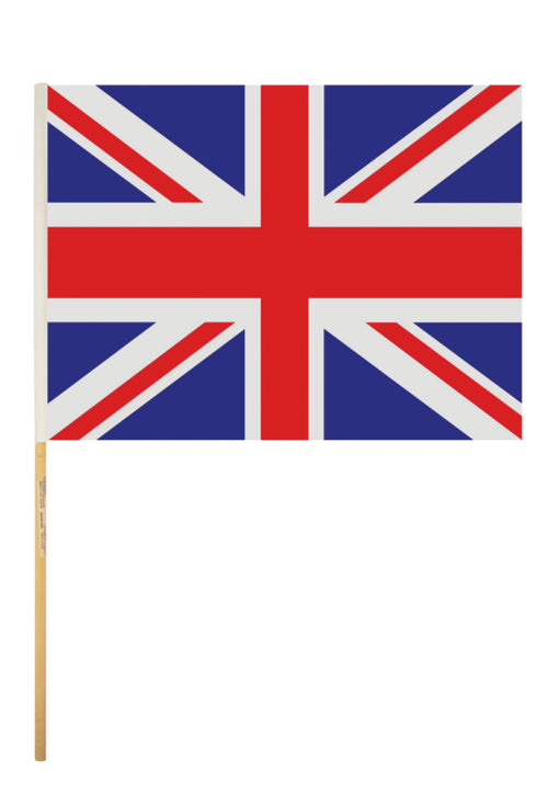 GB Union Jack Flag 45cm x 30cm on Wooden Stick