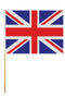 GB Union Jack Flag 45cm x 30cm on Wooden Stick