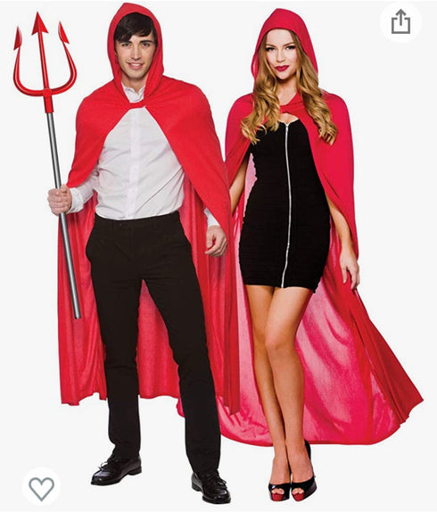 Long Red Hooded Cape