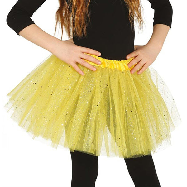 Childs Yellow Glitter Tutu - Age 4-10 - Waist 20"-28"