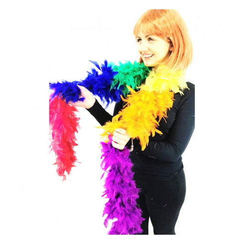 Luxury Feather Boa Rainbow 85g
