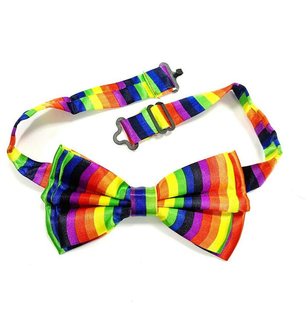 Clip On Rainbow Bow Tie