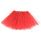 Star Sparkle Three Layer Tulle Tutu Skirts (Red)