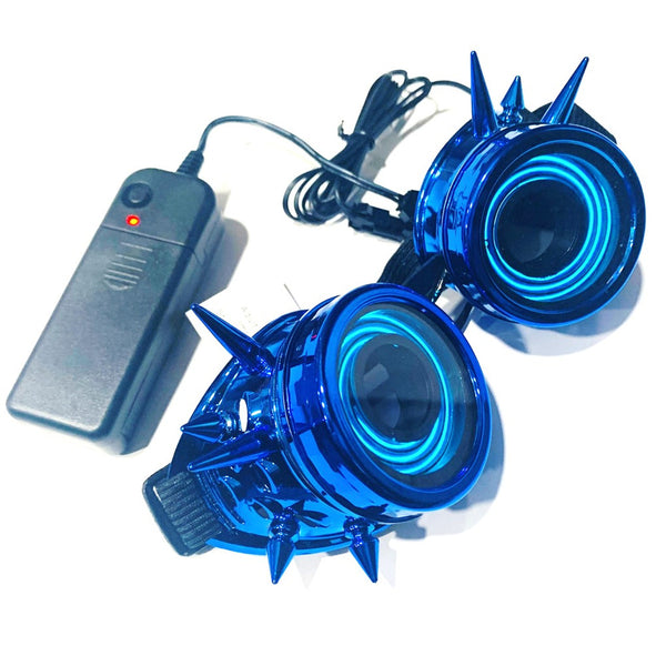 Blue LED Steampunk Goggles