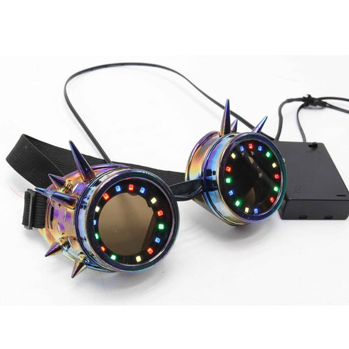 Rainbow LED Steampunk Goggles