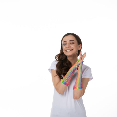 Fishnet Gloves Rainbow
