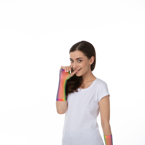 Fishnet Gloves Rainbow