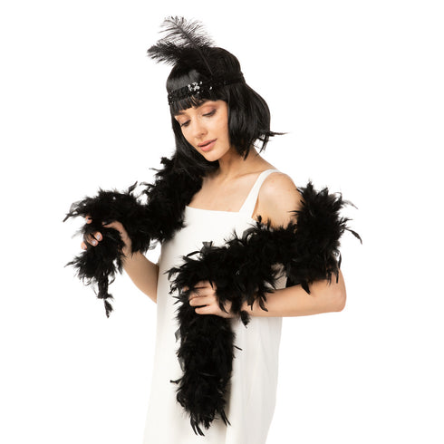 Luxury Feather Boa Black