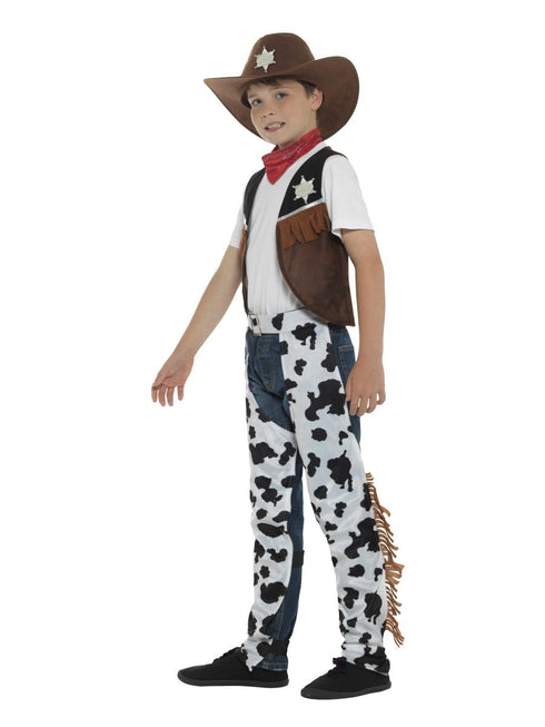Texan Cowboy Costume, Child, Brown & Black