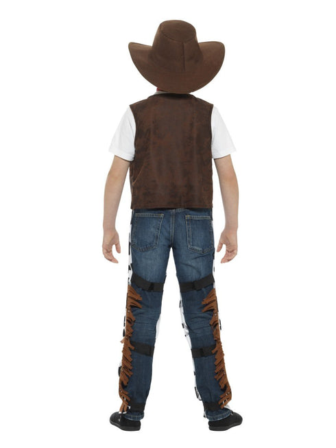 Texan Cowboy Costume, Child, Brown & Black