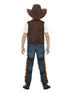 Texan Cowboy Costume, Child, Brown & Black